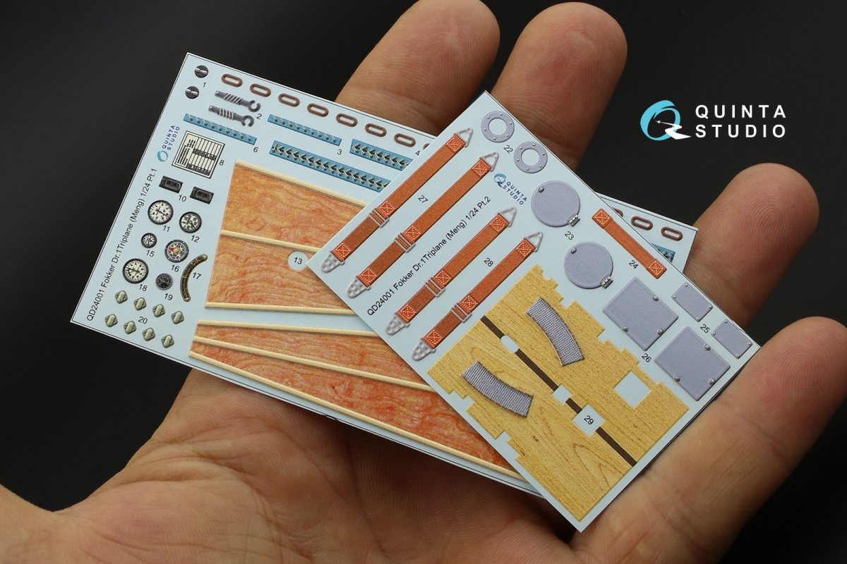 Intérieur imprimé en 3D et coloré sur papier décalcomanie Quinta Studio QD24001 Fokker Dr.1 (Meng) 1/24 – image 12
