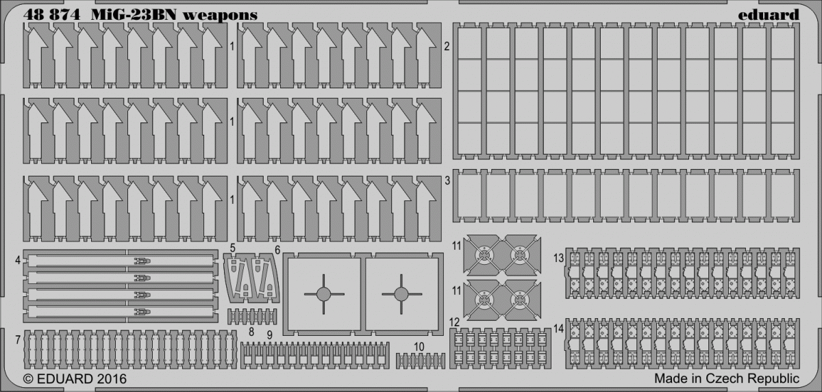 Armement du MiG-23BN Eduard 48874 au 1/48 TRUMPETER