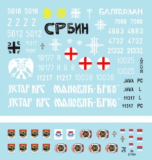 Star Decals 35-C1142 Serbes (SVK et VRS) M18 Hellcat, M36B2 Jackson, M84, PT-76B, BTR-50PK, M53/59 Praga SPAAG 1/35 – Bild 3