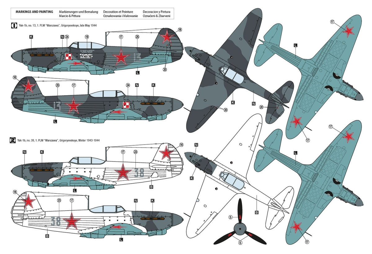 Hobby 2000 48033 Yak-1b 1. PLM Varsovie 1944-45 (ACADÉMIE + CARTOGRAPHIE + MASQUES) 1/48  – immagine 2