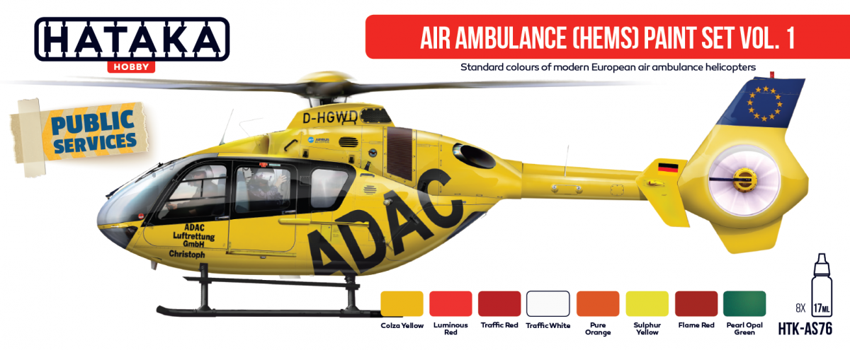 Ensemble de peinture Hataka HTK-AS76 Air Ambulance (HEMS) vol. 1 8x17ml – imagen 2