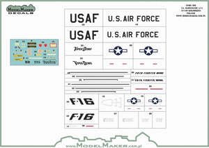 ModelMaker Decals MD48225 USAF F-16C Viper Demo 2024 50 Years of F-16 MASKS SETMD48225 USAF F-16C Viper Demo 2024 50 Years of F-16 MASKS SET 1/48 – zdjęcie 2