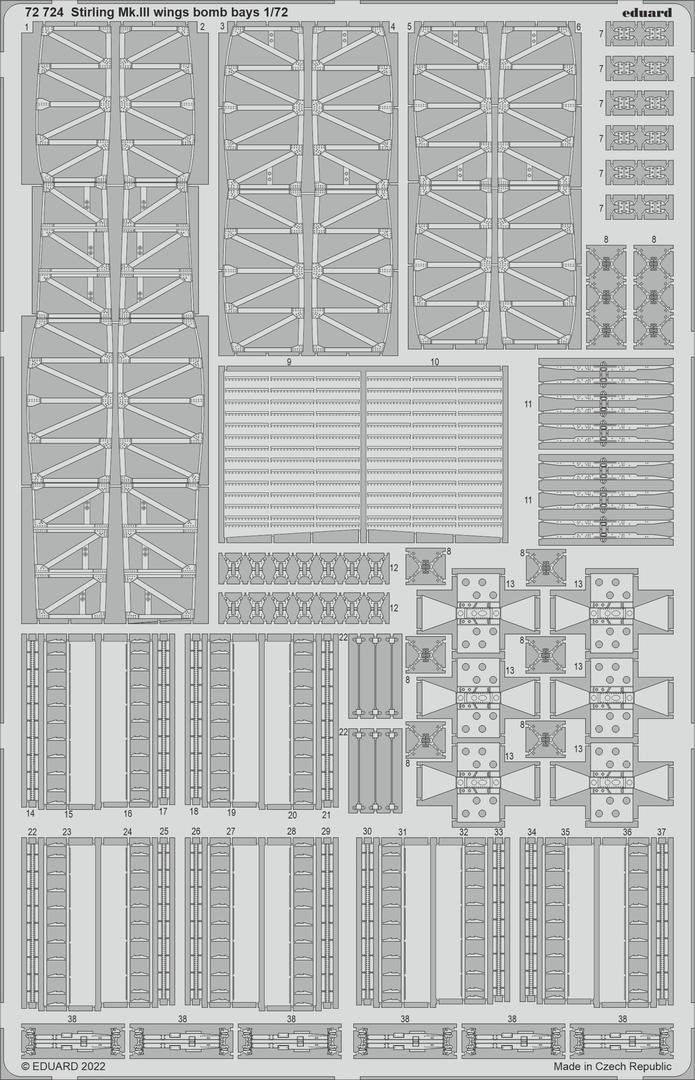 Eduard 72724 Stirling Mk. III ailes soutes à bombes ITALERI 1/72