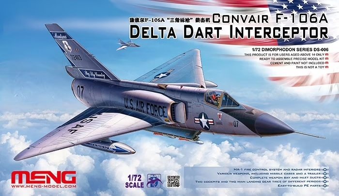 Meng modèle DS-006 Convair F-106A Delta Dart Interceptor 1/72