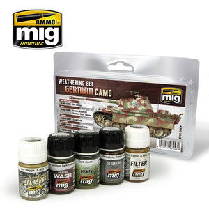 Kit de vieillissement AMMO pour Mig Jimenez 7443 Camouflage allemand