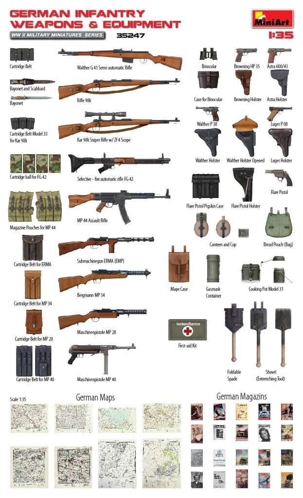MiniArt 35247 ARMES ET ÉQUIPEMENTS D&amp;#39;INFANTERIE ALLEMANDE (1/35) – image 2