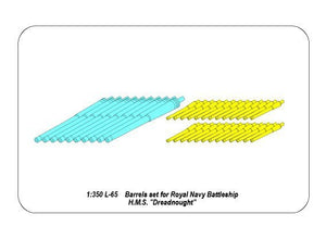 Ensemble de canons Aber 350L-65 pour cuirassé HMS Dreadnought : 12&amp;#39;&amp;#39; Mk.X BLx 10 pièces, 12 cwt QF Mk I x 26 pièces (1/350) – immagine 6