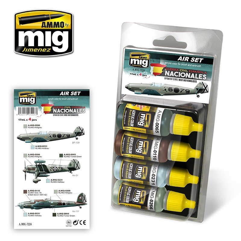 Munitions du Mig 7226 GUERRE CIVILE ESPAGNOLE - ENSEMBLE D'AVIONS NATIONALISTES