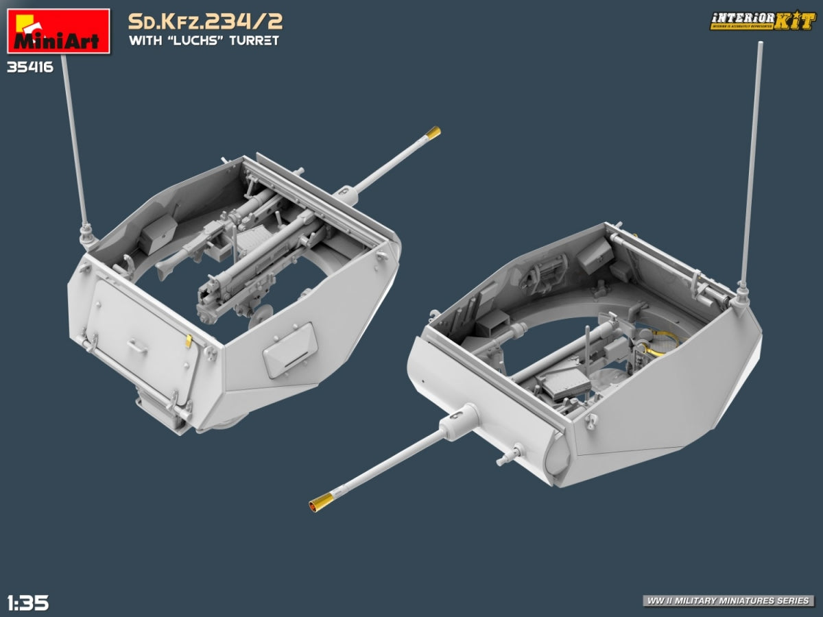 MiniArt 35416 Sd.Kfz.234/2 AVEC TOURELLE LUCHS. KIT INTÉRIEUR 1/35 – Bild 15