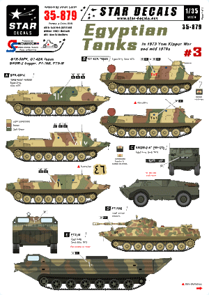 Star Decals 35-879 Chars égyptiens 3 Guerre du Kippour 1/35