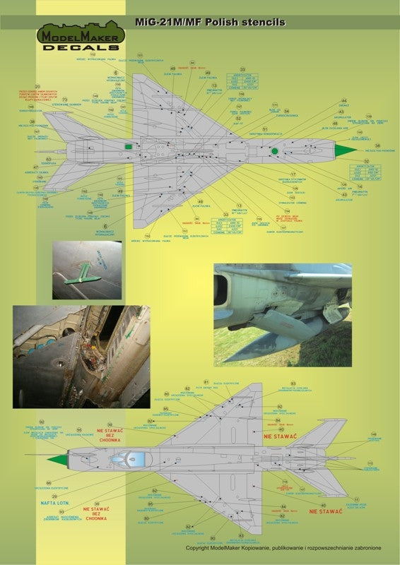 ModelMaker Decals D48020 MiG-21PFM/M/MF/bis/UM Pochoirs polonais 1/48 – immagine 3