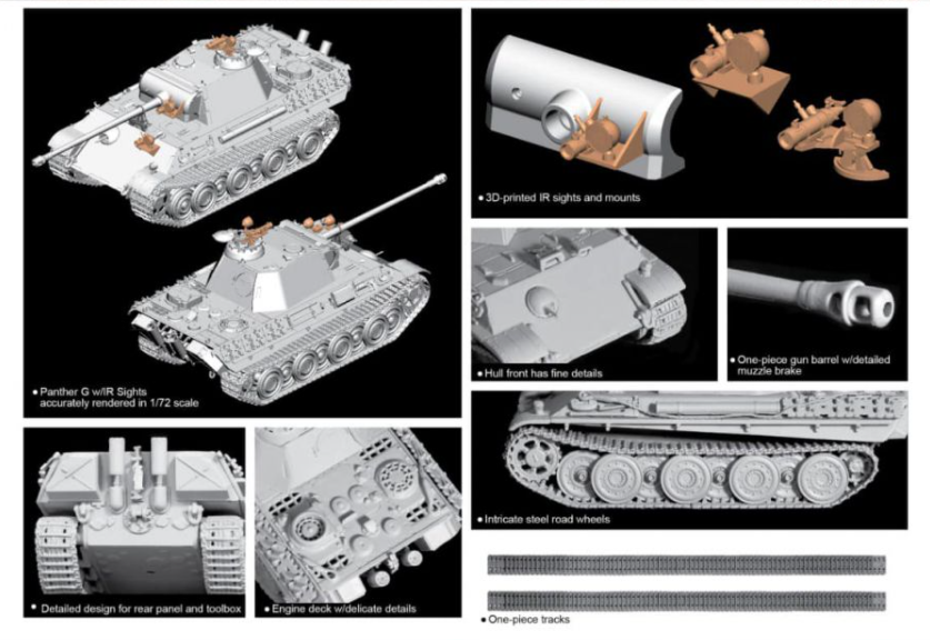 Dragon 7697 Panther G Roue en acier avec viseurs IR 1/72  – Bild 2