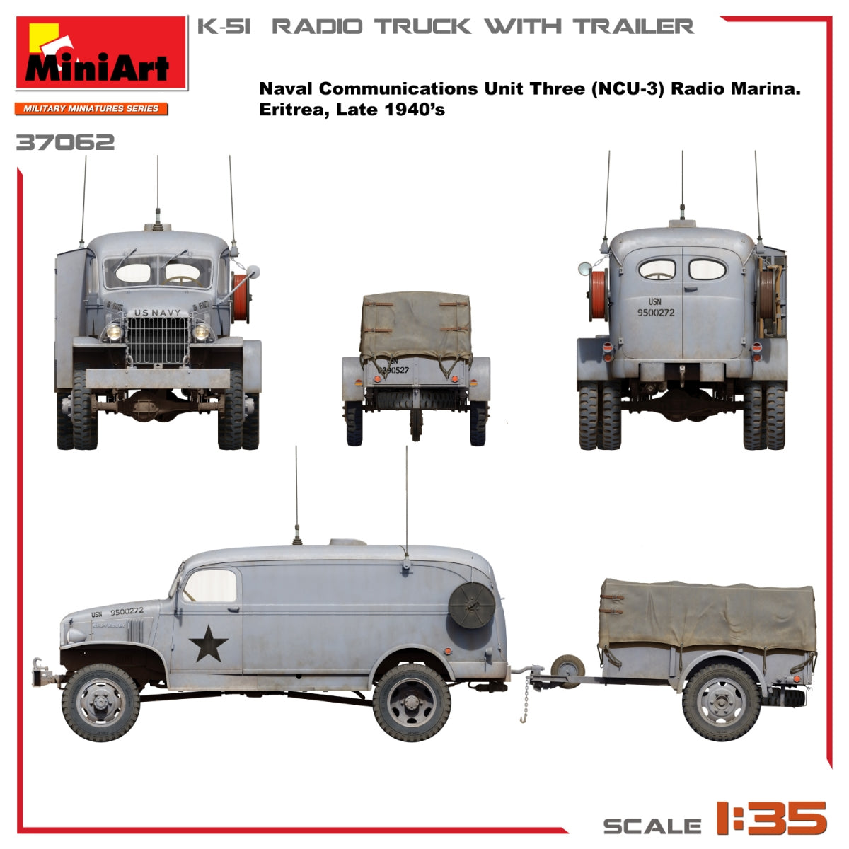 Miniart 37062 K-51 CAMION RADIO AVEC REMORQUE 1/35 – image 6