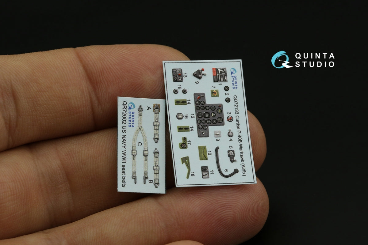 Intérieur coloré imprimé en 3D sur papier décalcomanie Quinta Studio QD72133 P-40B (Airfix) 1/72 – imagen 12