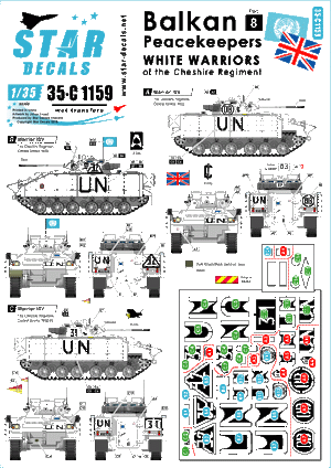 Star Decals 35-C1159 Casques bleus des Balkans n° 8. Guerriers blancs 1/35