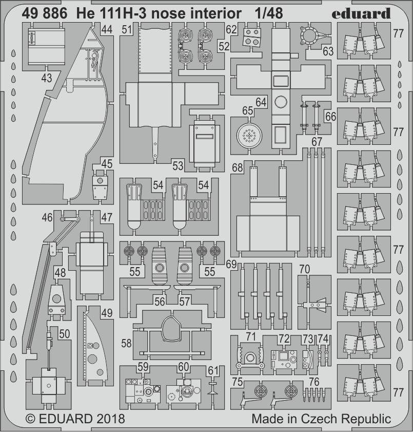 Eduard 49886 He 111H-3 intérieur du nez ICM 1/48