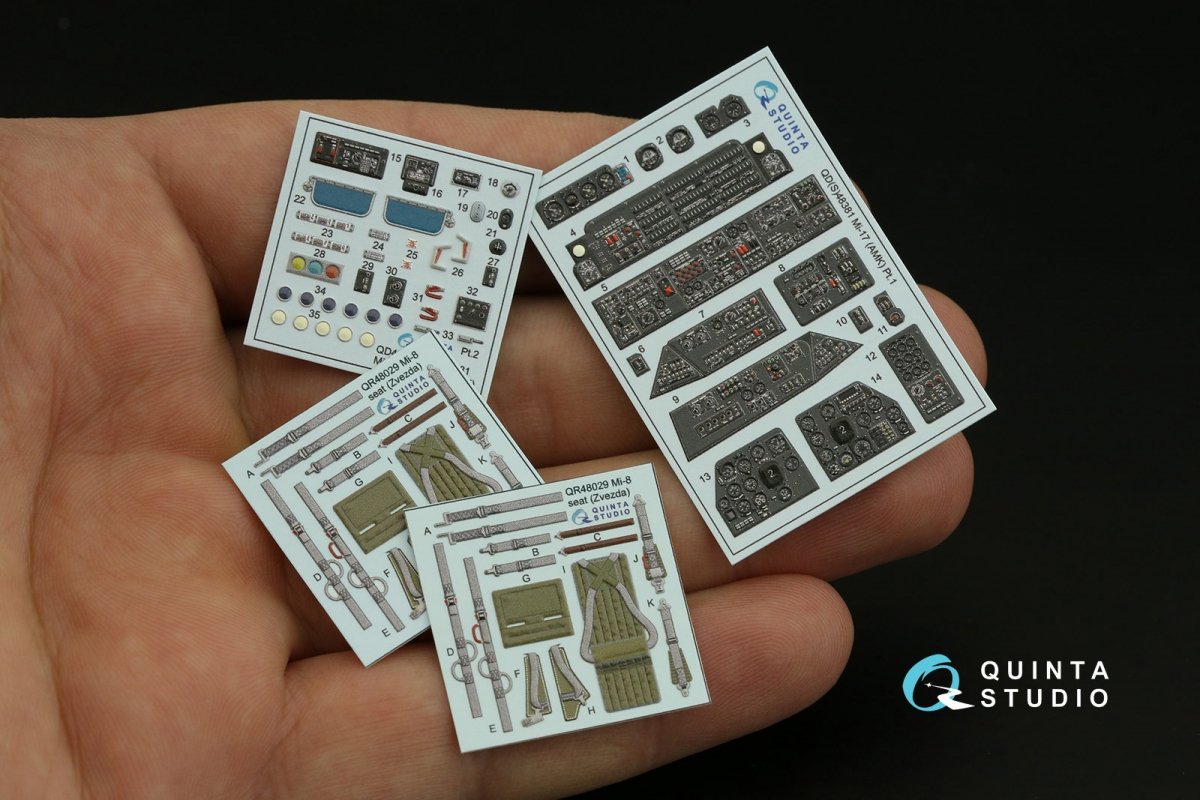 Intérieur imprimé en 3D et coloré sur papier décalcomanie Quinta Studio QD48381 Mi-17 (AMK) 1/48 – Bild 3