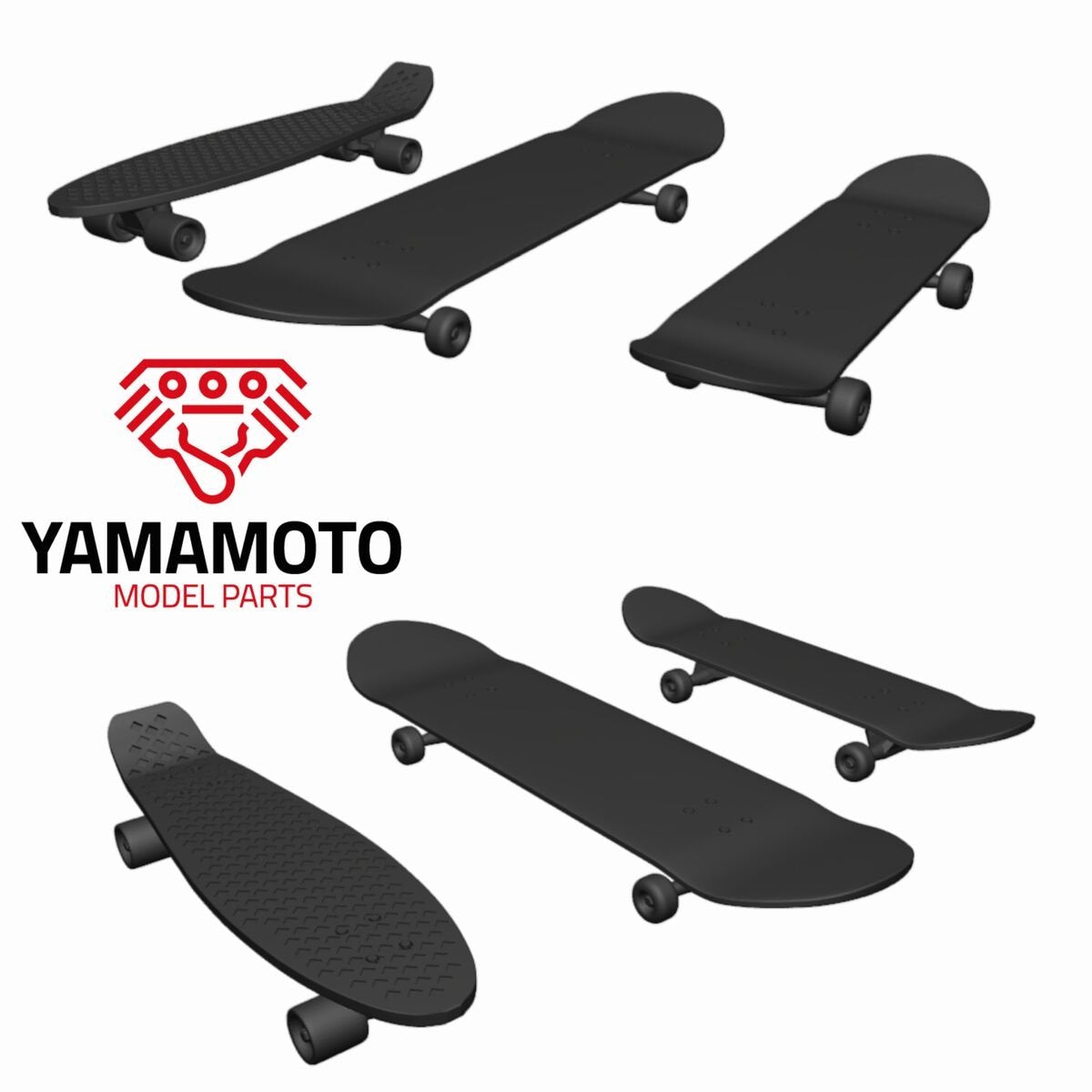 Kit de skateboard Yamamoto Model Parts YMPTUN60 à l'échelle 1/24