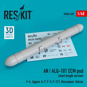 RESKIT RS48-0420 AN/ALQ-101 ECM POD (VERSION COURTE) (IMPRIMÉE EN 3D) 1/48