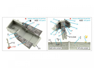 Intérieur imprimé en 3D et coloré sur papier décalcomanie Quinta Studio QDS-48388 F-16A MLU (Kinetic) (Petite version) 1/48 – immagine 2
