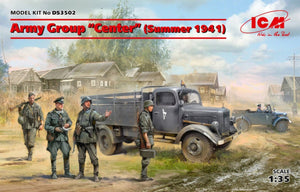 ICM DS3502 Groupe d&amp;#39;armées « Centre » (Été 1941) (Kfz.1, Type L3000S, Infanterie allemande (4 figurines), Conducteurs allemands (4 figurines) 1/35