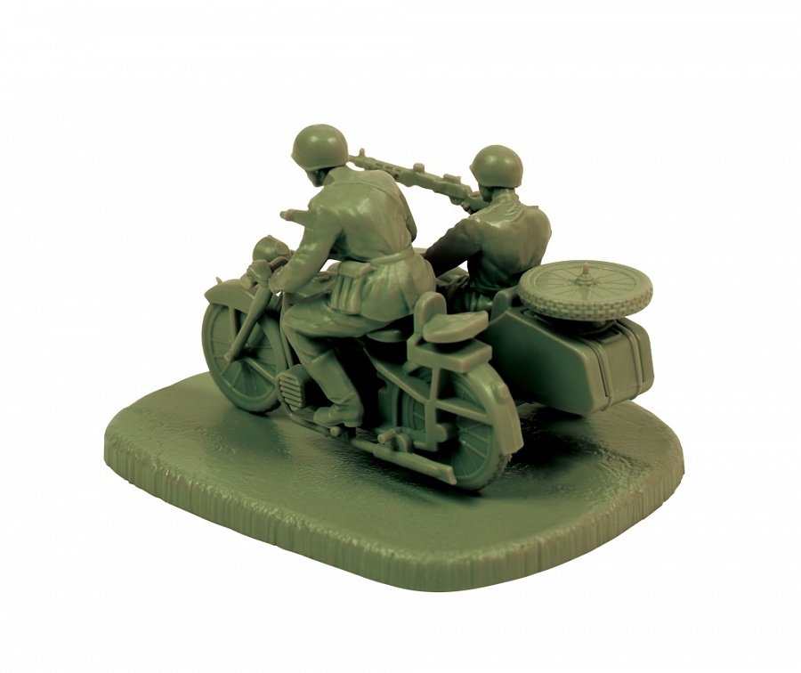 Moto soviétique Zvezda 6277 M-72 avec side-car et équipage – imagen 3
