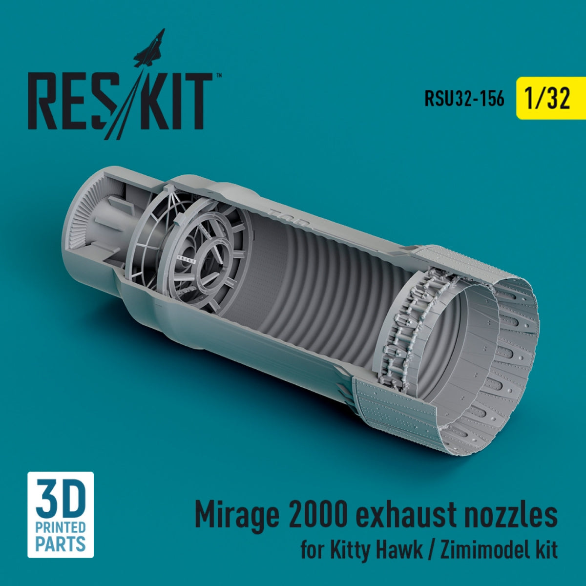 RESKIT RSU32-0156 Buse d&amp;#39;échappement Mirage 2000 pour maquette Kitty Hawk / Zimimodel (Impression 3D) 1/32 – immagine 2