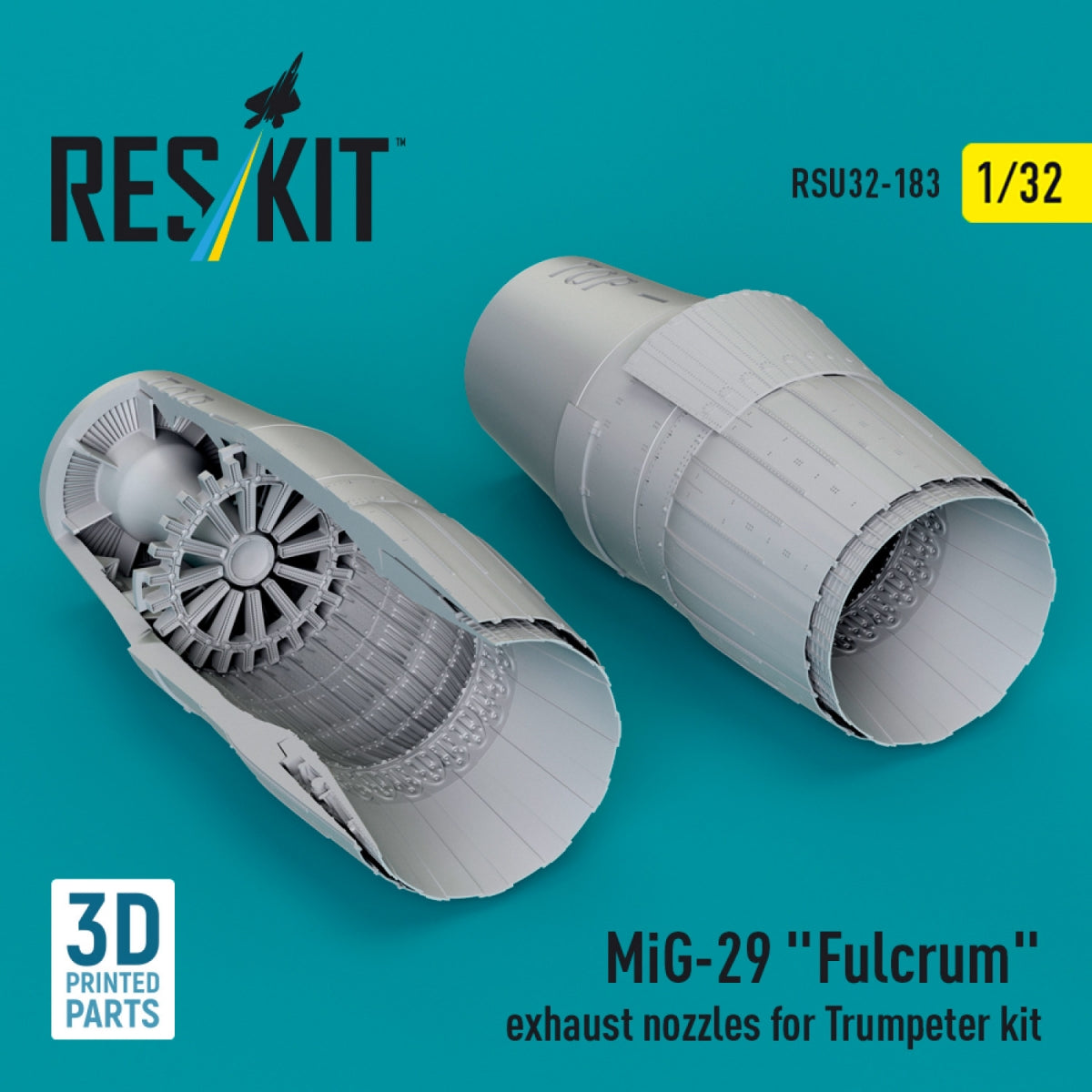 RESKIT RSU32-0183 Tuyères d'échappement MiG-29 « Fulcrum » pour maquette Trumpeter (impression 3D) 1/32