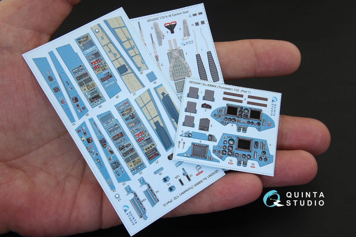 Quinta Studio QD32041 Su-30MKK 3D-Printed &amp;amp; coloured Interior on decal paper (for Trumpeter kit) 1/32 – zdjęcie 2