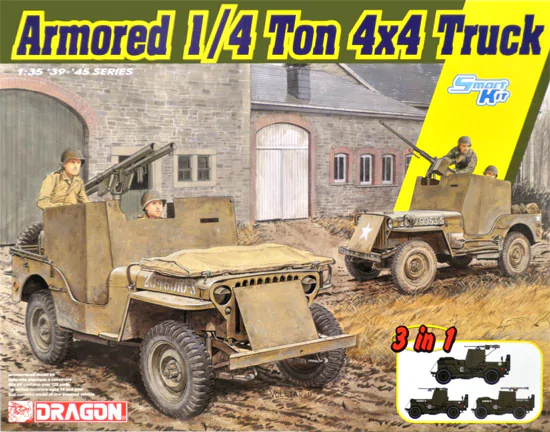 Camion blindé Dragon 6727 1/4 tonne 4x4 avec mitrailleuse de calibre .50 (échelle 1/35)