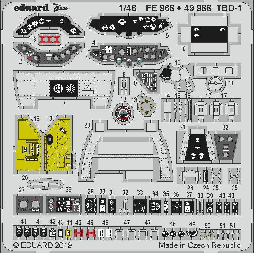 Eduard 49966 TBD-1 intérieur 1/48 GREAT WALL HOBBY
