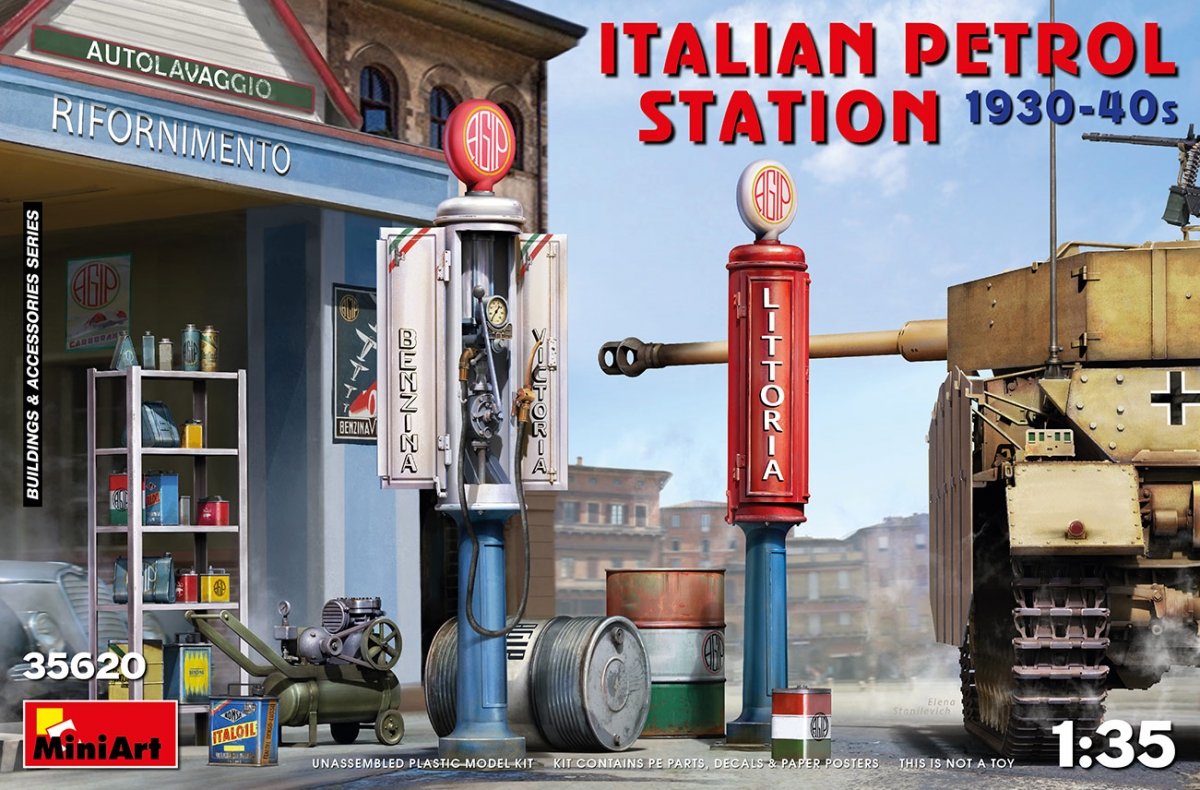 MiniArt 35620 STATION-ESSENCE ITALIENNE ANNÉES 30-40 1/35
