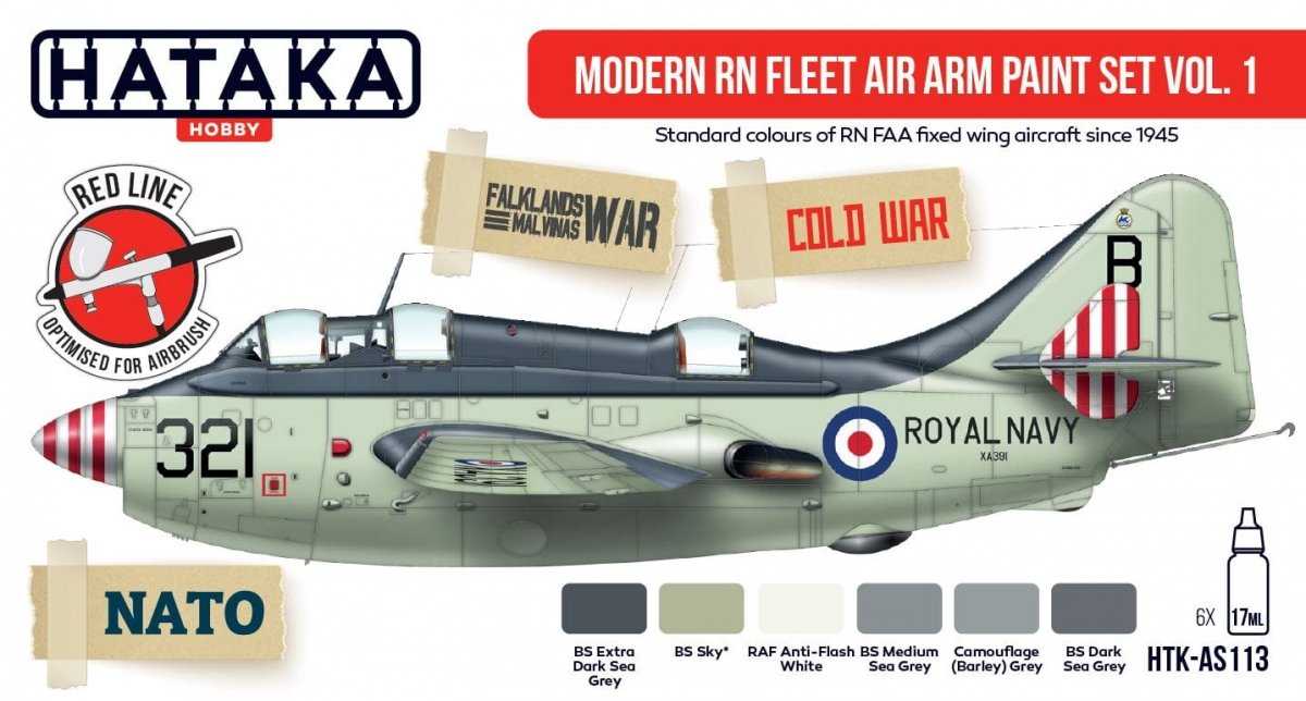 Coffret de peinture Hataka HTK-AS113 Modern RN Fleet Air Arm, volume 1, 6 x 17 ml – Bild 2
