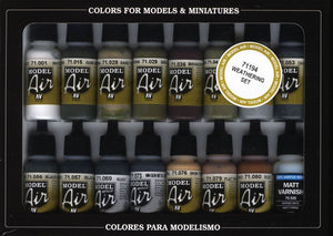 Vallejo 71194 Model Air - Kit de vieillissement - 16 couleurs