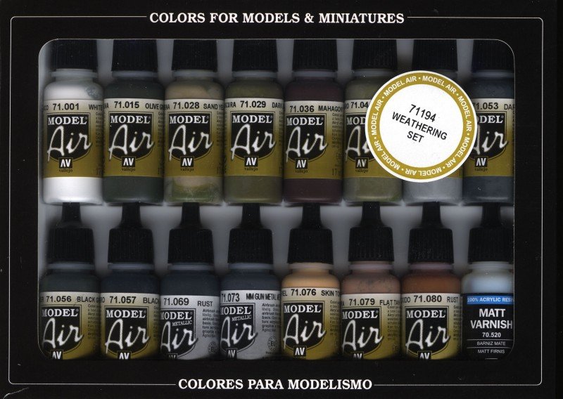 Vallejo 71194 Model Air - Kit de vieillissement - 16 couleurs