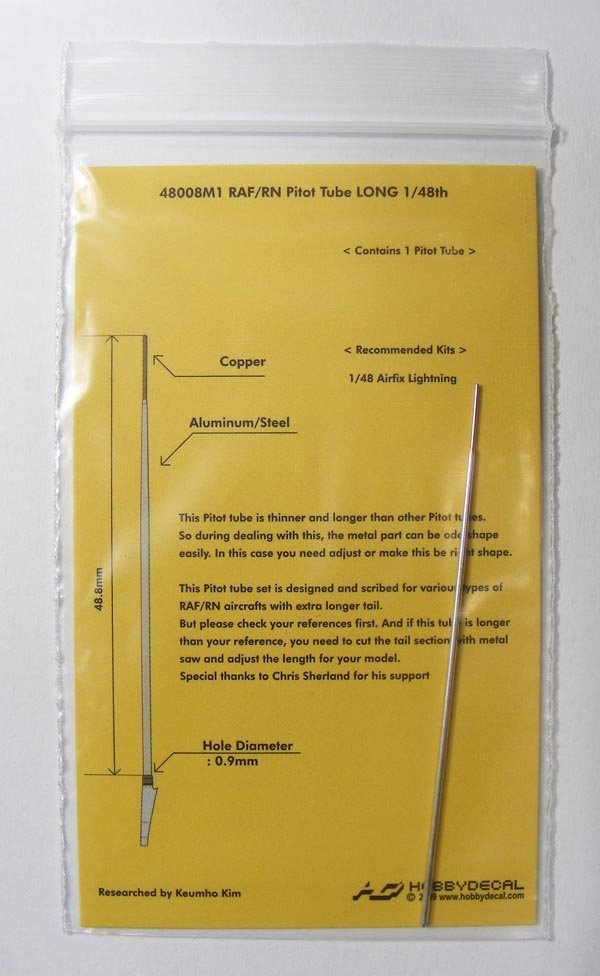 HobbyDecal MT48008V1 Tube de Pitot RAF/RN Long 1/48