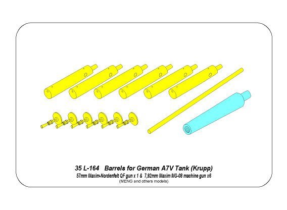 Canons Aber 35L-164 pour char allemand A7V de la Première Guerre mondiale (1/35) – immagine 10