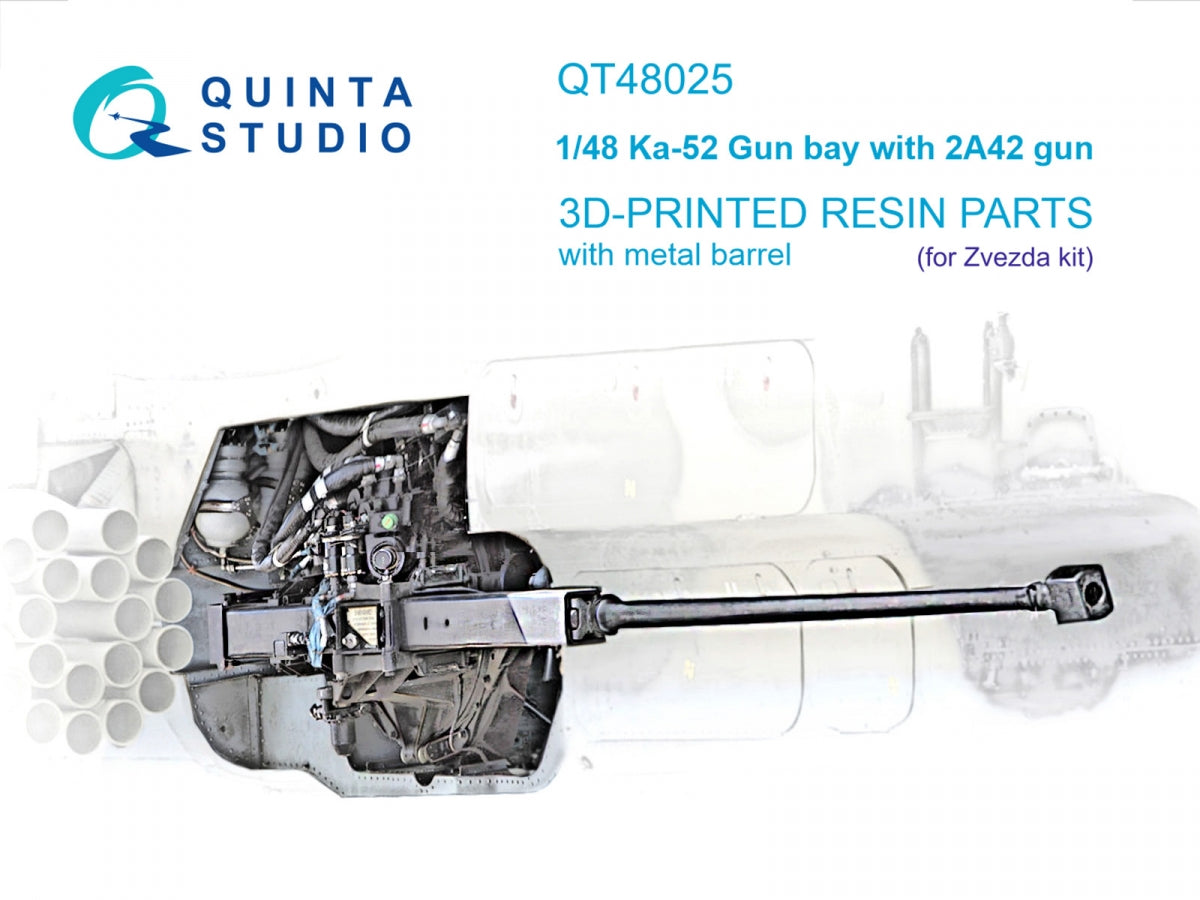 Quinta Studio QT48025 Baie de tir Ka-52 avec canon 2A42 (Zvezda) 1/48