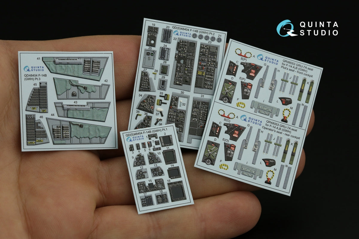 Intérieur imprimé en 3D et coloré pour le F-14B de Quinta Studio QD48404 (GWH) à l&amp;#39;échelle 1/48 – image 7