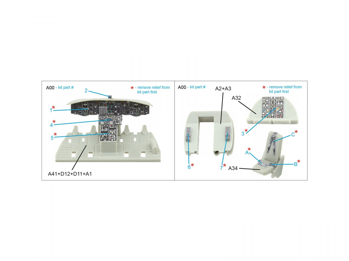 Intérieur coloré imprimé en 3D sur papier décalcomanie Quinta Studio QD72175 CH-47D (Trumpeter) 1/72  – immagine 2