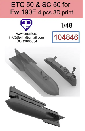 Omask 104846 ETC50 + SC50 pour Fw190F (4 pièces) 1/48