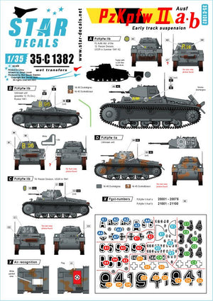 Star Decals 35-C1382 PzKpfw II Ausf a / b Pz II avec la suspension de chenilles primitive 1/35
