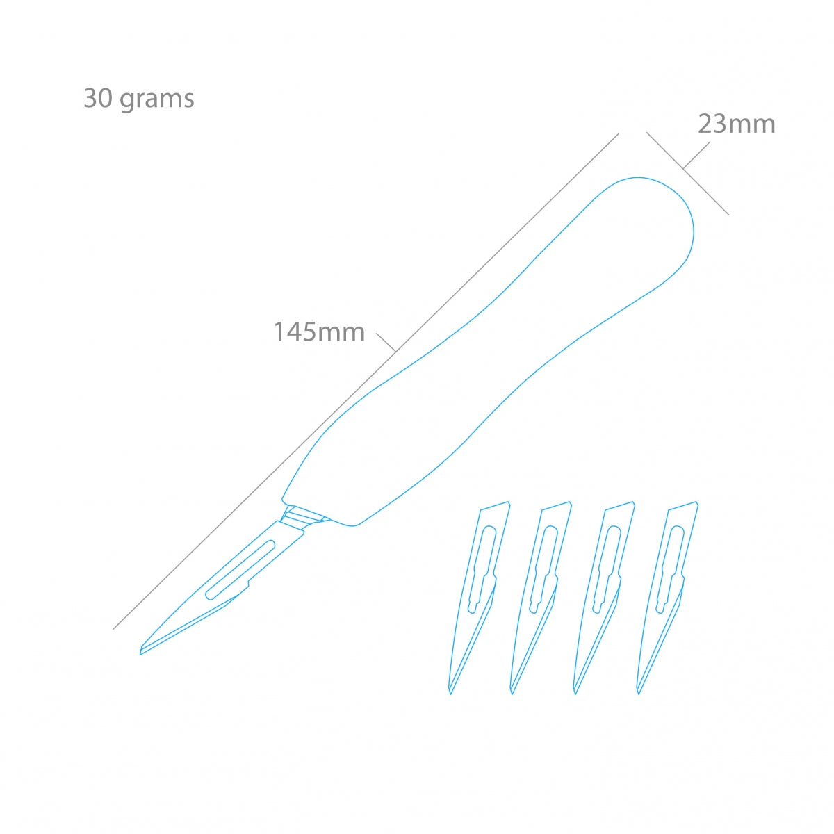 Manche de scalpel en plastique Modelcraft PKN5002-11 et 5 lames n° 11 – Bild 2