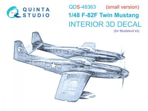 Intérieur imprimé en 3D et coloré sur papier décalcomanie Quinta Studio QDS-48363 F-82F Twin Mustang (Modelsvit) (Petite version) 1/48