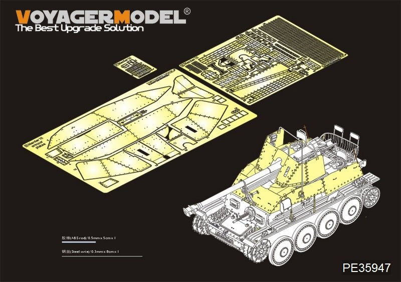 Plaques de blindage Voyager Model PE35947 pour le chasseur de chars allemand Marder III (Sd.Kfz.139) de la Seconde Guerre mondiale, compatible avec la maquette TAMIYA 35248 au 1/35