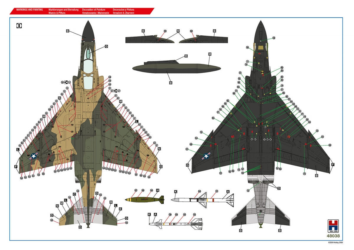 Hobby 2000 48038 Vietnam Aces vol.2 (ACADÉMIE + CARTOGRAPHIE + MASQUES) 1/48 – imagen 4