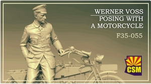 Copper State Models F35-055 Werner Voss posant avec une moto (moto non incluse) 1/35