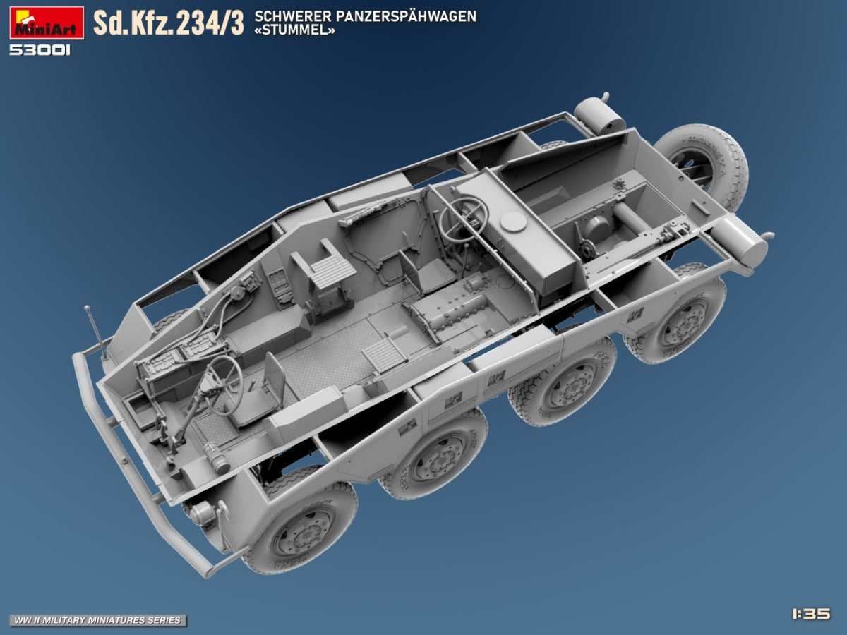 MiniArt 53001 Sd.Kfz.234/3 SCHWERER PANZERSPAHWAGEN STUMMEL 1/35 – zdjęcie 8