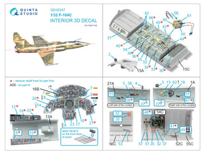 Intérieur imprimé en 3D et coloré sur papier décalcomanie Quinta Studio QD32247 F-104C (Italeri) 1/32 – Bild 7