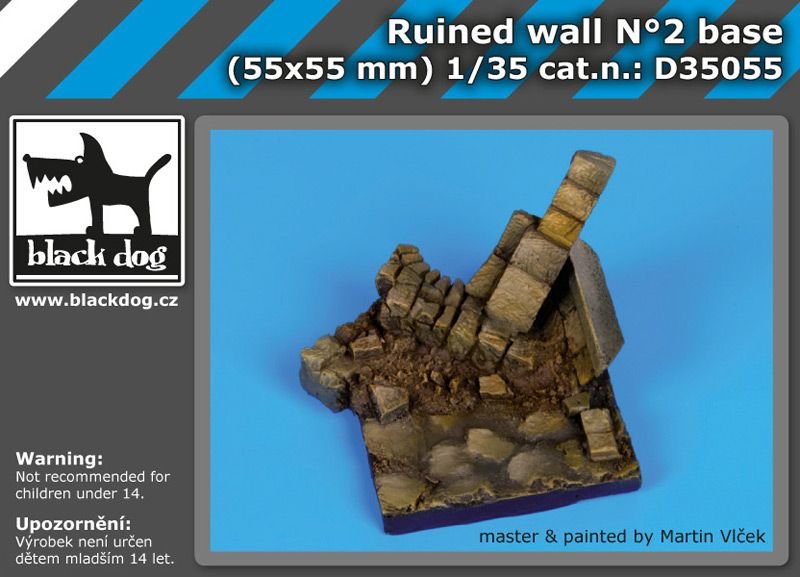 Black Dog D35055 Mur en ruine n°2 socle 1/35 